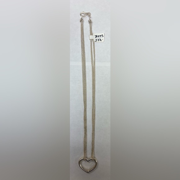 GOLD OVER SILVER .925 MULTI CHAIN HEART PENDANT AMAZING GORGEOUS - Picture 2 of 2